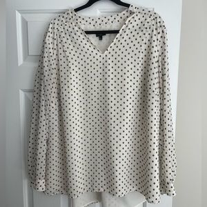 Talbots Black and White Polka Dot Blouse